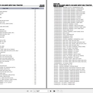 AGCO Allis Tractor 6250VF DX3.30VF 6260FV DX3.50VF 6275F Parts Catalog 79011975 1