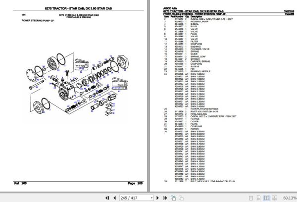 AGCO Allis Tractor 6275 Star Cab DX3.90 Star Cab Parts Catalog 79007815 3