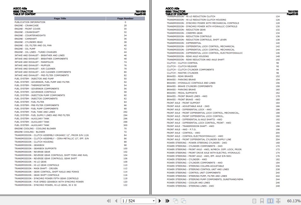 AGCO Allis Tractor 6690 Parts Catalog 79013783 1