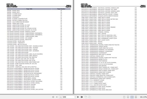 AGCO Allis Tractor 7020 Parts Catalog 79005141 1