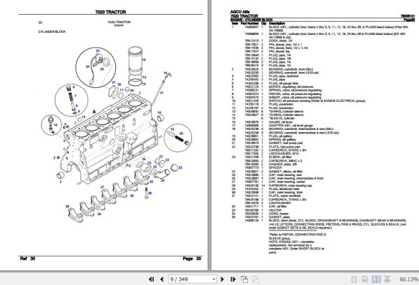 AGCO Allis Tractor 7020 Parts Catalog 79005141 2