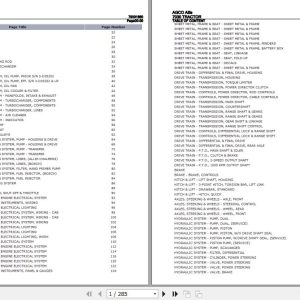 AGCO Allis Tractor 7030 Parts Catalog 79001650 1