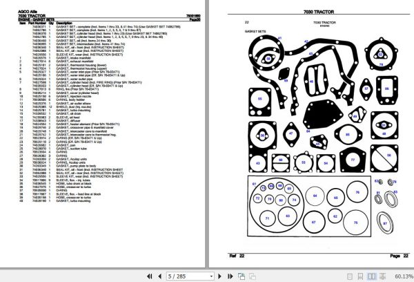 AGCO Allis Tractor 7030 Parts Catalog 79001650 2