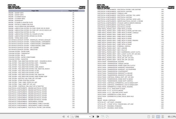 AGCO Allis Tractor 7080 Parts Catalog 79003878 1
