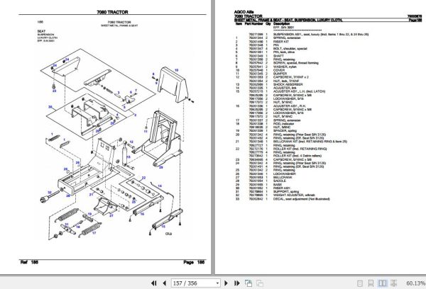 AGCO Allis Tractor 7080 Parts Catalog 79003878 3