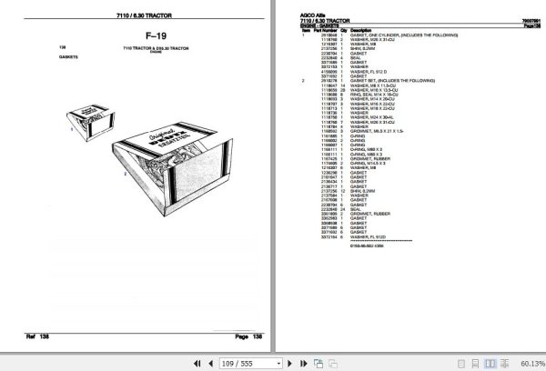 AGCO Allis Tractor 7110 6.30 Parts Catalog 79007991 2
