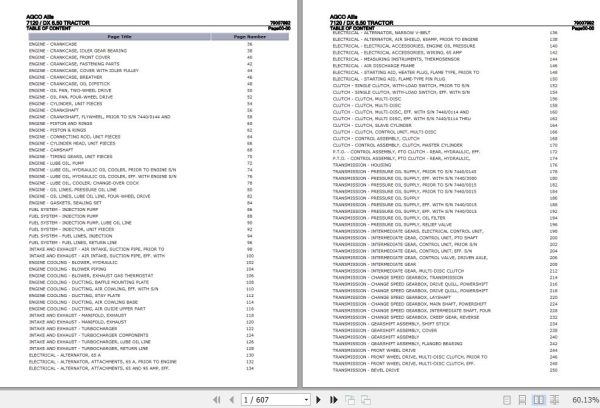AGCO Allis Tractor 7120 DX6.50 Parts Catalog 79007992 1