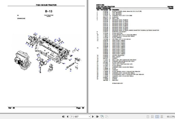 AGCO Allis Tractor 7120 DX6.50 Parts Catalog 79007992 2