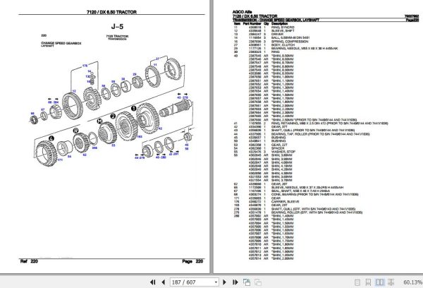 AGCO Allis Tractor 7120 DX6.50 Parts Catalog 79007992 3