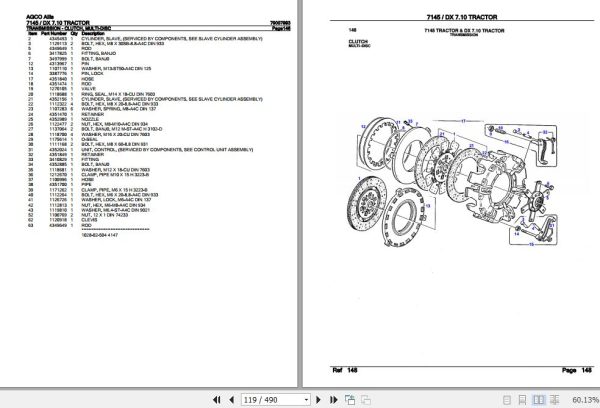 AGCO Allis Tractor 7145 DX7.10 Parts Catalog 79007993 2
