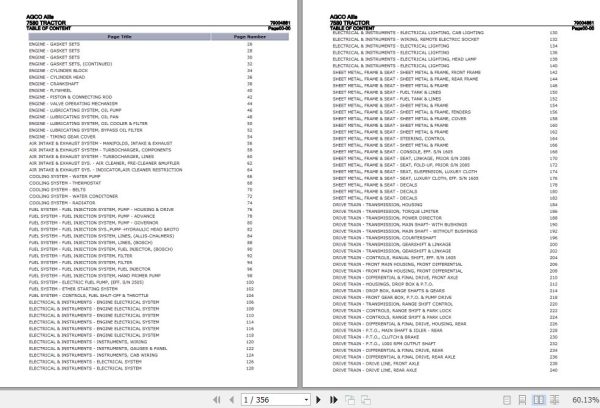 AGCO Allis Tractor 7580 Parts Catalog 79004881 1