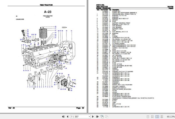 AGCO Allis Tractor 7600 Parts Catalog 79013785 2