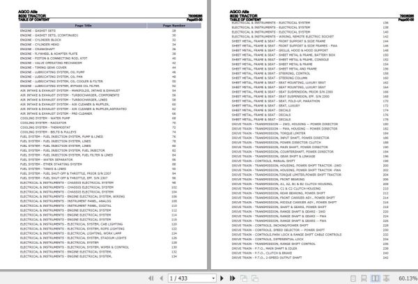 AGCO Allis Tractor 8030 Parts Catalog 79006285 1