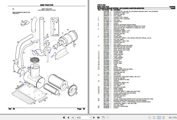 AGCO Allis Tractor 8030 Parts Catalog 79006285 2