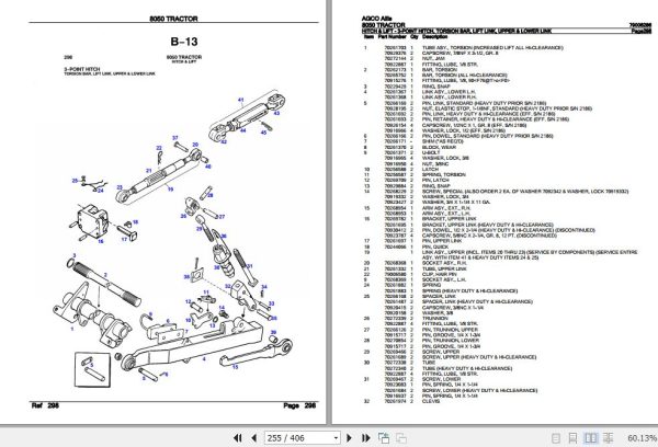 AGCO Allis Tractor 8050 Parts Catalog 79006286 3