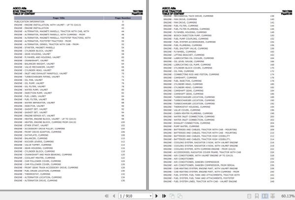 AGCO Allis Tractor 8745 Parts Catalog 79017569 1