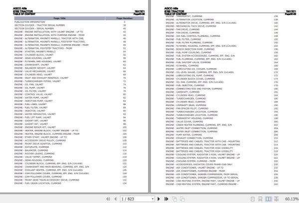 AGCO Allis Tractor 8765 Parts Catalog 79017571 1
