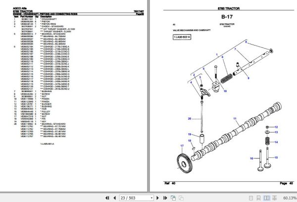 AGCO Allis Tractor 8785 Parts Catalog 79017467 2