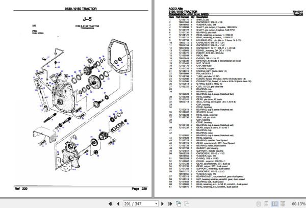 AGCO Allis Tractor 9130 9150 Parts Catalog 79010347 3