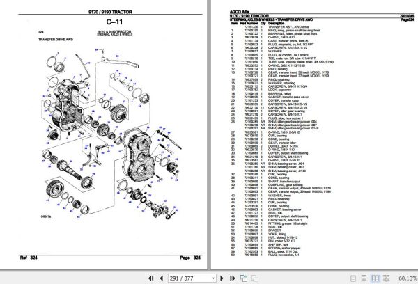 AGCO Allis Tractor 9170 9190 Parts Catalog 79010345 3