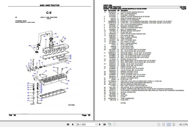 AGCO Allis Tractor 9435 9455 Parts Catalog 79016353 3