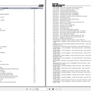 AGCO Allis Tractor 9630 9650 Parts Catalog 79015820 1