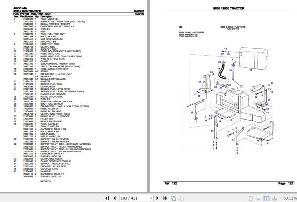 AGCO Allis Tractor 9630 9650 Parts Catalog 79015820 3