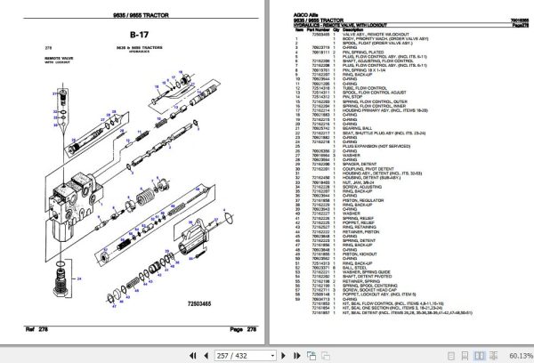 AGCO Allis Tractor 9635 9655 Parts Catalog 79016355 3