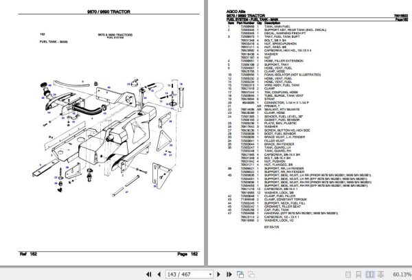 AGCO Allis Tractor 9670 9690 Parts Catalog 79015822 2