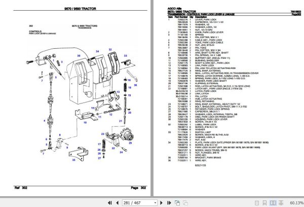 AGCO Allis Tractor 9670 9690 Parts Catalog 79015822 3