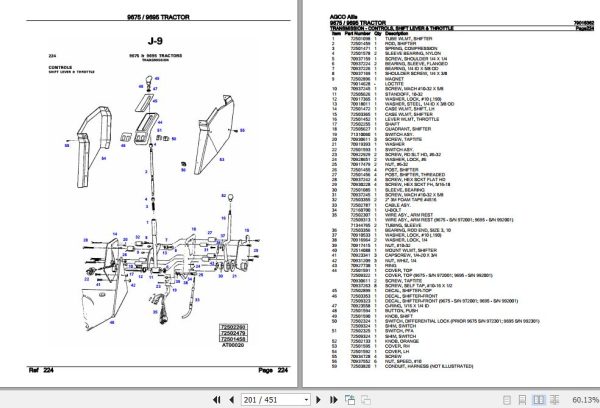 AGCO Allis Tractor 9675 9695 Parts Catalog 79016362 3