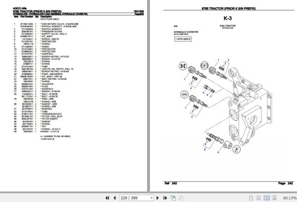 AGCO Allis Tractor 9765 Parts Catalog 79017625 3
