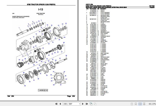 AGCO Allis Tractor 9785 Parts Catalog 79017629 3