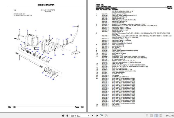AGCO Allis Tractor D10 D12 Parts Catalog 79001551 3