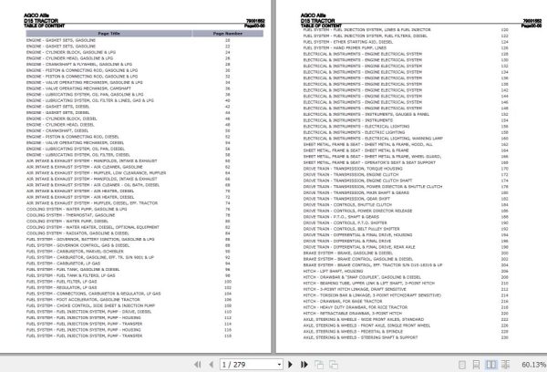 AGCO Allis Tractor D15 Parts Catalog 79001552 1