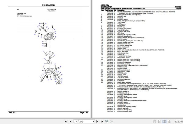 AGCO Allis Tractor D15 Parts Catalog 79001552 2