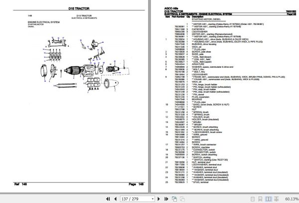 AGCO Allis Tractor D15 Parts Catalog 79001552 3