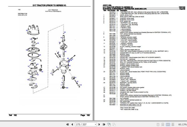 AGCO Allis Tractor D17 Series IV Parts Catalog 79001549 3