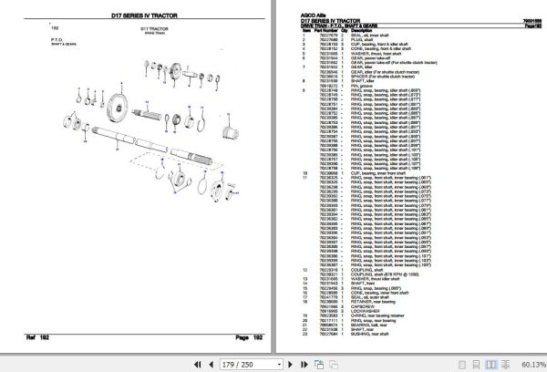AGCO Allis Tractor D17 Series IV Parts Catalog 79001558 3