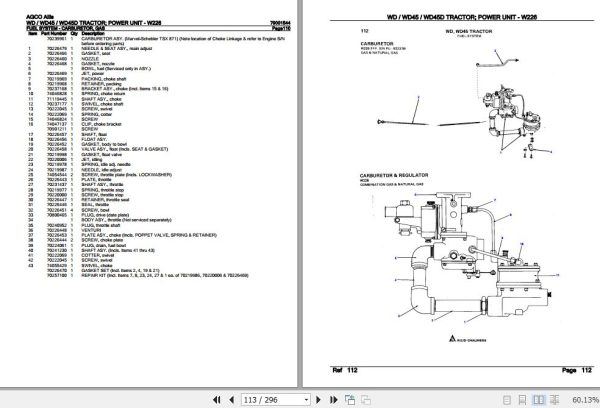 AGCO Allis Tractor WD WD45 WD45D Power Unit W226 Parts Catalog 79001544 2