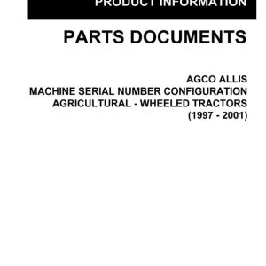 AGCO Allis Tractors 1997 2001 Parts Catalog AG332568 1