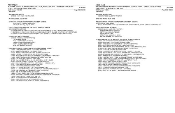 AGCO Allis Tractors 1997 2001 Parts Catalog AG332568 3