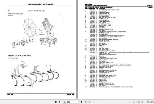 AGCO Allis Unit Type Planter 600 Series Parts Catalog 79001645 2