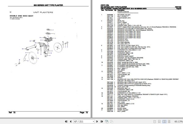 AGCO Allis Unit Type Planter 600 Series Parts Catalog 79001645 3
