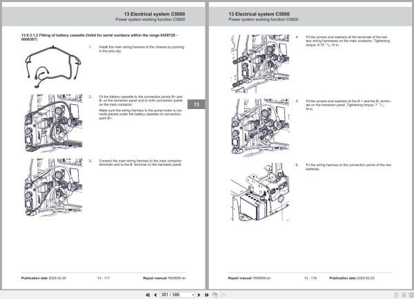 BT Forklift HWE100 HWE100S LWE130 Repair Manual 7609559 040 3