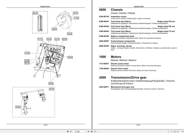 BT Pallet Truck LWE130 Parts Manual EN SV DE FR 2