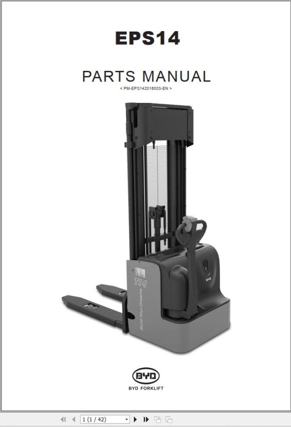 BYD Forklift EPS14 Parts Catalog PM EPS142016003 EN