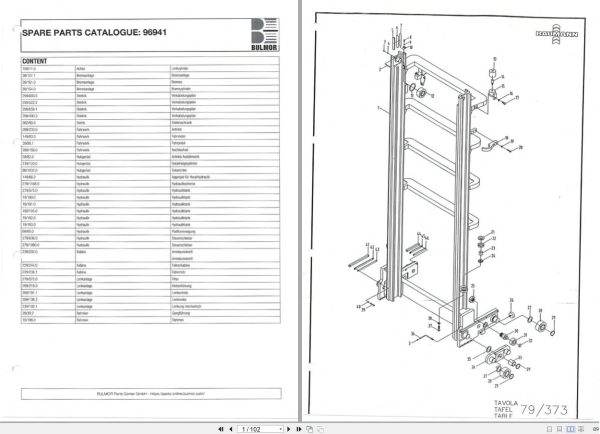 Baumann Forklift EVS45 EVS50 Parts Manual 1