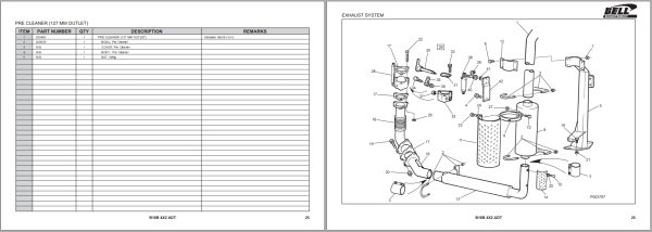 Bell Articulated Dump Truck B16B 4×2 Parts Manual 872014 01 2