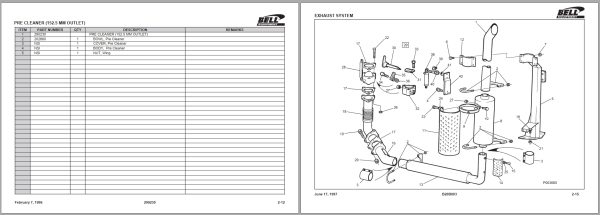 Bell Articulated Dump Truck B20B 6X4 ADT Parts Manual 870170 2